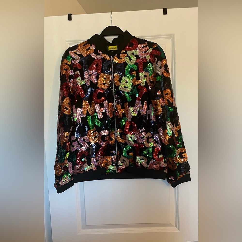 Colorful Sequin Letter Jacket